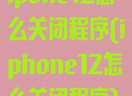ipone12怎么关闭程序(iphone12怎么关闭程序)