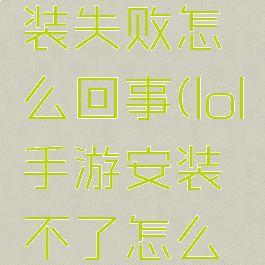 lol手游安装失败怎么回事(lol手游安装不了怎么回事)
