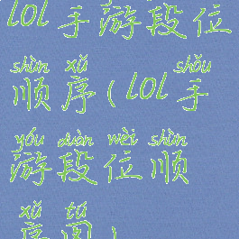 lol手游段位顺序(lol手游段位顺序图)