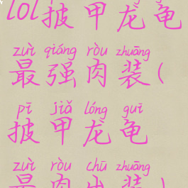 lol披甲龙龟最强肉装(披甲龙龟最肉出装)