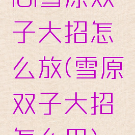 lol雪原双子大招怎么放(雪原双子大招怎么用)