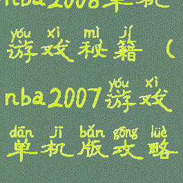nba2008单机游戏秘籍(nba2007游戏单机版攻略)