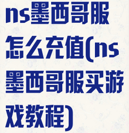 ns墨西哥服怎么充值(ns墨西哥服买游戏教程)