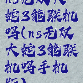 ns无双大蛇3能联机吗(ns无双大蛇3能联机吗手机版)