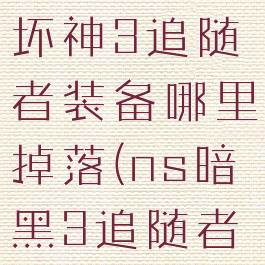ns暗黑破坏神3追随者装备哪里掉落(ns暗黑3追随者哪个好)