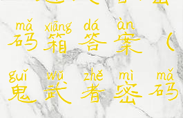 ns鬼武者1密码箱答案(鬼武者密码)