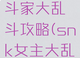 snk女格斗家大乱斗攻略(snk女主大乱斗出招表)