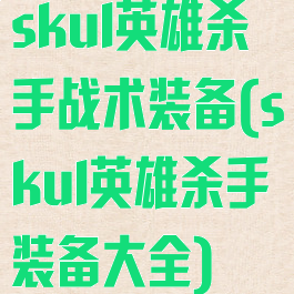 skul英雄杀手战术装备(skul英雄杀手装备大全)