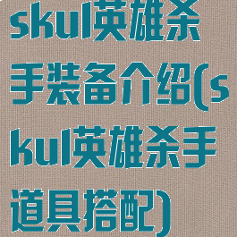 skul英雄杀手装备介绍(skul英雄杀手道具搭配)