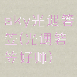 sky光遇箬笠(光遇箬笠好帅)