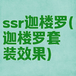 ssr迦楼罗(迦楼罗套装效果)