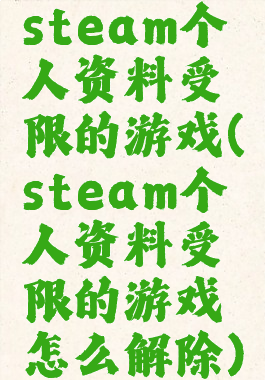 steam个人资料受限的游戏(steam个人资料受限的游戏怎么解除)