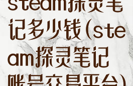 steam探灵笔记多少钱(steam探灵笔记账号交易平台)