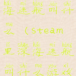 steam里深海迷航叫什么(steam里深海迷航叫什么游戏)