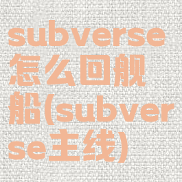 subverse怎么回舰船(subverse主线)
