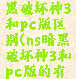 switch暗黑破坏神3和pc版区别(ns暗黑破坏神3和pc版的有什么差别)