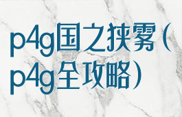 p4g国之狭雾(p4g全攻略)