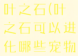 pokemon叶之石(叶之石可以进化哪些宠物)