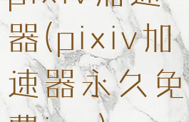 pixiv加速器(pixiv加速器永久免费ios)
