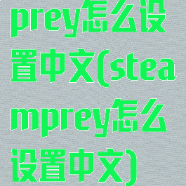 prey怎么设置中文(steamprey怎么设置中文)