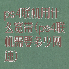 ps4联机用什么宽带(ps4联机需要多少网速)