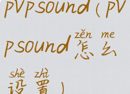 pvpsound(pvpsound怎么设置)