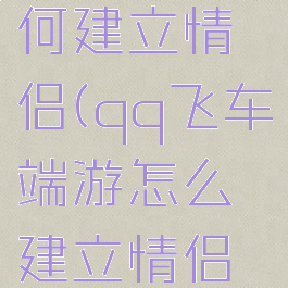 qq飞车如何建立情侣(qq飞车端游怎么建立情侣关系)