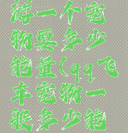 qq飞车手游一个宠物要多少能量(qq飞车宠物一般多少能量)