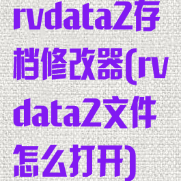 rvdata2存档修改器(rvdata2文件怎么打开)