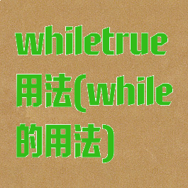 whiletrue用法(while的用法)