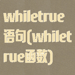 whiletrue语句(whiletrue函数)