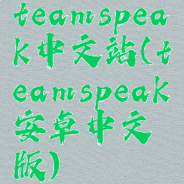 teamspeak中文站(teamspeak安卓中文版)
