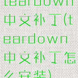 teardown中文补丁(teardown中文补丁怎么安装)