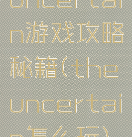 uncertain游戏攻略秘籍(theuncertain怎么玩)