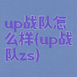 up战队怎么样(up战队zs)