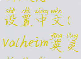 valheim英灵神殿怎么设置中文(valheim英灵神殿代码怎么用)