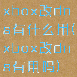 xbox改dns有什么用(xbox改dns有用吗)